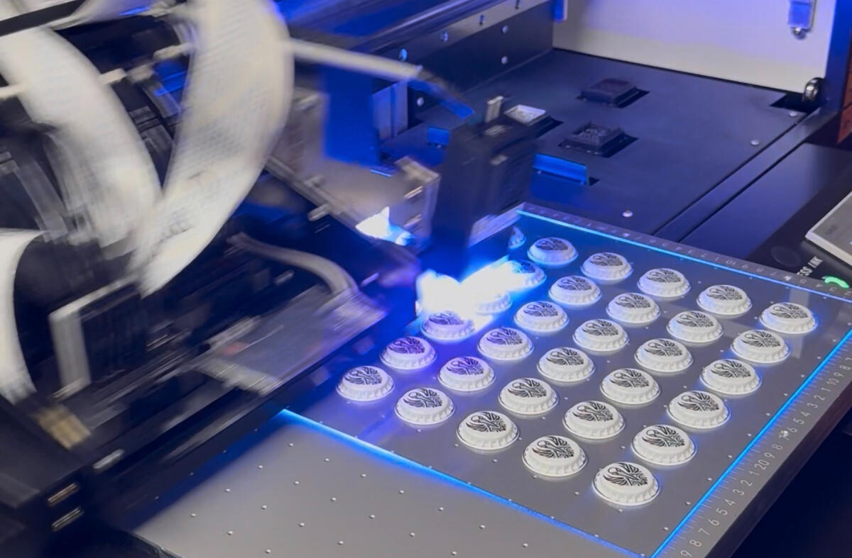 UV flatbed printer production custom printed parts during small-batch manufacturing and product production.